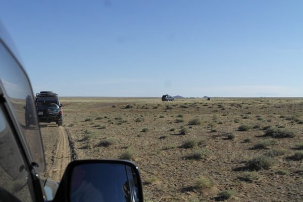 Driving in Mongolian Steppe