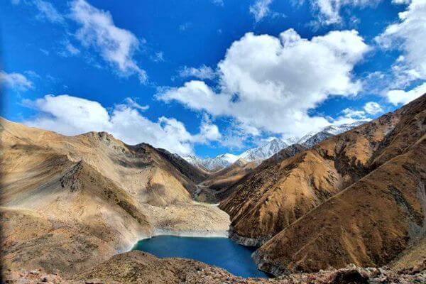 Azure Lake Ikh Bogd Mountain