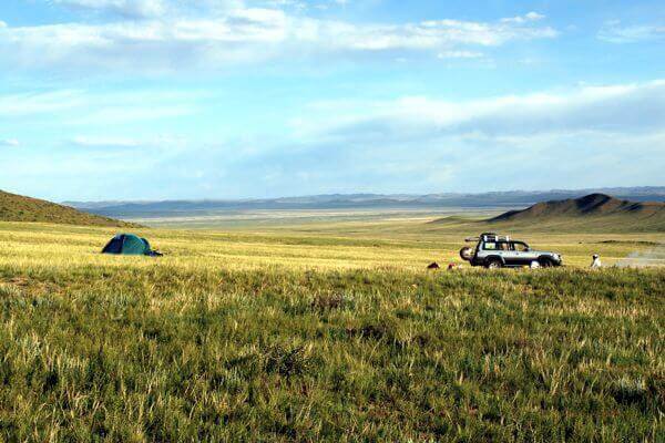Camping in Grassland